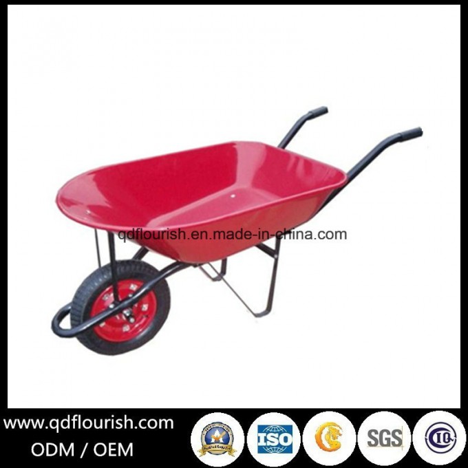 Wb7200 Metal Concrete Wheelbarrow Folding Wagon Rubber Wheel Barrow Image1