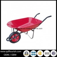 Wb7200 Metal Concrete Wheelbarrow Folding Wagon Rubber Wheel Barrow