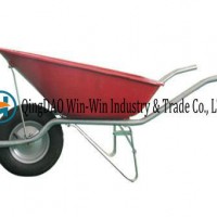Red Wheelbarrow with Pneumatic Rubber /PU Wheel