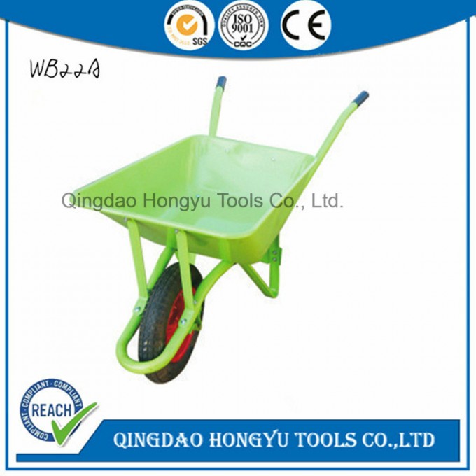 Green Color Metal Wheel Barrow Style Wb22A Image1