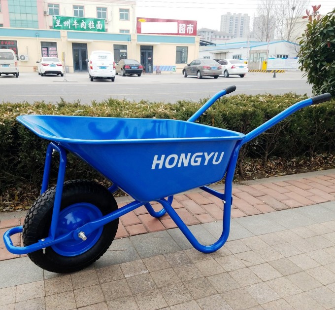 90L Metal Bright Pneumatic Wheelbarrow for New Zealand Image1