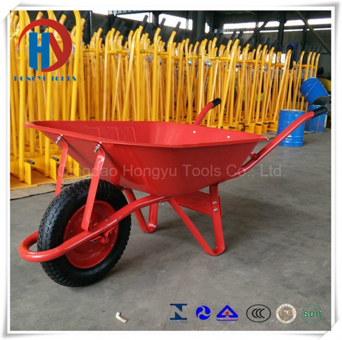 5FT Painted Metal Tray Wheel Barrow Image1