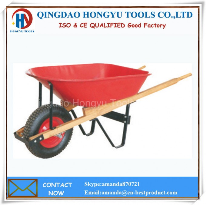 High Quality Pneumatic Tyre Metal Tray Wood Shank Wheel Barrows Image1