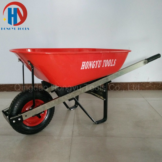 Building Tool 90L 6CF Square Handle Wheelbarrow with Pneumatic Wheel Image1