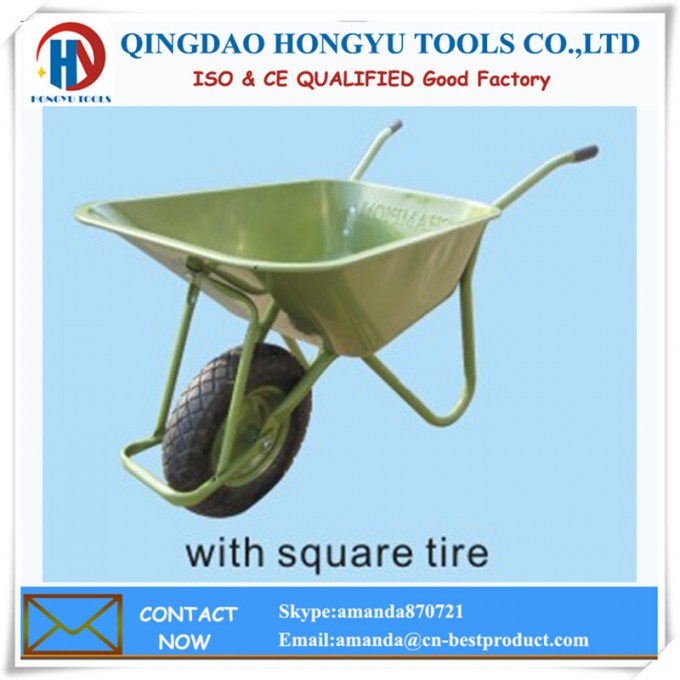 Square Pattern Rib Tire Wheel Barrow Sturdy and Durable Image1
