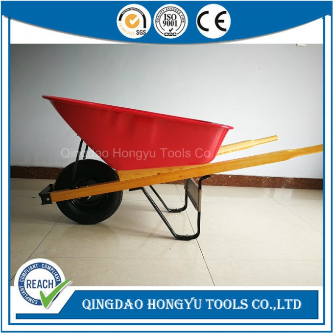6 Cu. FT. Heavy Gauge Steel Wood Handle Wheelbarrow Image1
