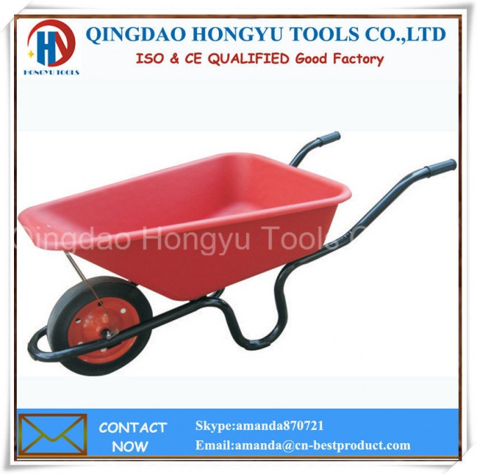60L Plastic Tray 13X3 Solid Wheel Wheelbarrow Image1