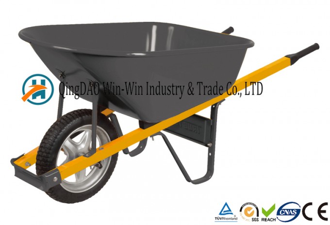 6 Cubic Foot Steel Wheelbarrow with Never Flat Tire Image1