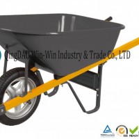 6 Cubic Foot Steel Wheelbarrow with Never Flat Tire