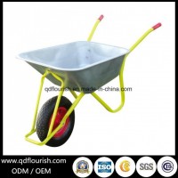 Zinc Plated Wb6404h Galvanized Wheelbarrow Rubber Wheel Barrow