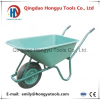 Different Color Durable Gardening Wheelbarrow with Plastic Tray (WB6414)