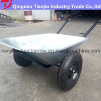 Double Wheels Galvanized Tray Wheelbarrow Wb6407