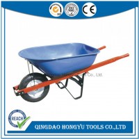 Stainless Tray Wheel Barrow with Wooden Square Handle (WB6601)
