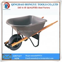 100L Plastic Tray Wood Frame Wheelbarrows
