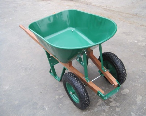 Woodeb Handle with Doubel Whee Wheel Barrow (Wh8803) Image1