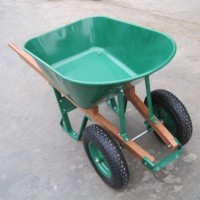 Woodeb Handle with Doubel Whee Wheel Barrow (Wh8803)