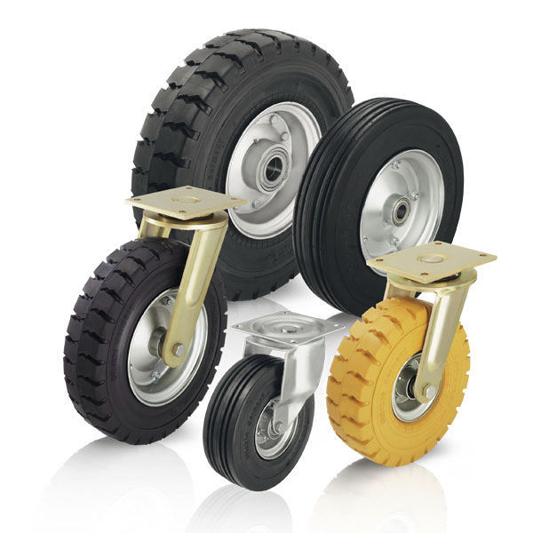 Wave Pattern Pneumatic Rubber Wheel Caster Image1