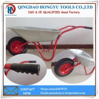 Red Color Zinc Plated Metal Tray Pneumatic Wheelbarrows