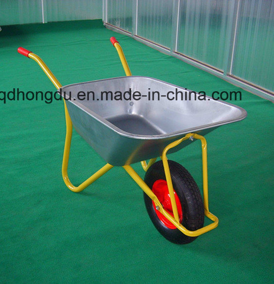 Pneumatic or Solid Wheel Galvanized Tray Wb7201 Wheelbarrow Image1