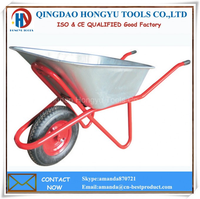 Wb6404 Russia Hot Sale 90L Metal Tray Wheelbarrows Image1