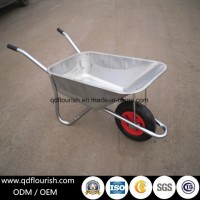 Zinc Plated Galvanized Wheelbarrow Rubber Wheel Barrow Cart Wb6419