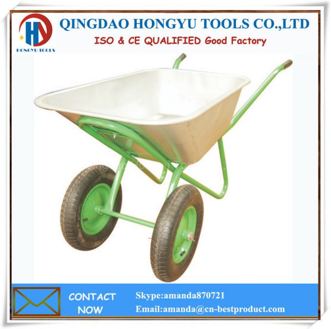 Russia Style 160kgs Load Two 4.00-8 Rubber Wheel Barrows Image1