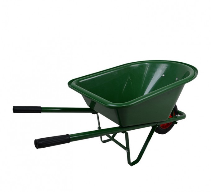 Hot Selling Thick Wheel Rubber Handle Child Green Spray-Painted Wheelbarrow Image1