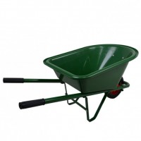 Hot Selling Thick Wheel Rubber Handle Child Green Spray-Painted Wheelbarrow