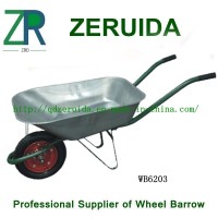Popular Russian Market Wheelbarrow with Samll Galvnized Tray (WB6203)