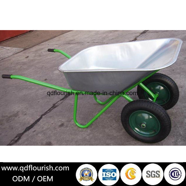 Zinc Plated Galvanized Wheelbarrow Rubber Wheel Barrow Wb6431 Image1