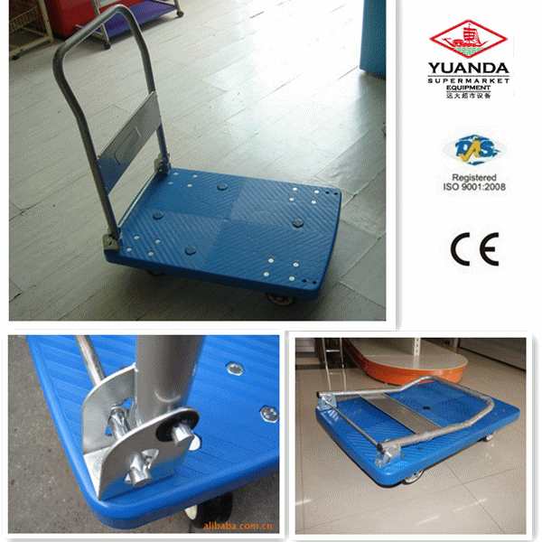 Folding Warehouse Stacking Flat Hand Trolley Image1
