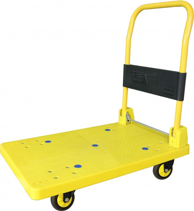 400kg Fashion Yellow Folding Hand Trolley with Noiseless Wheels Image1