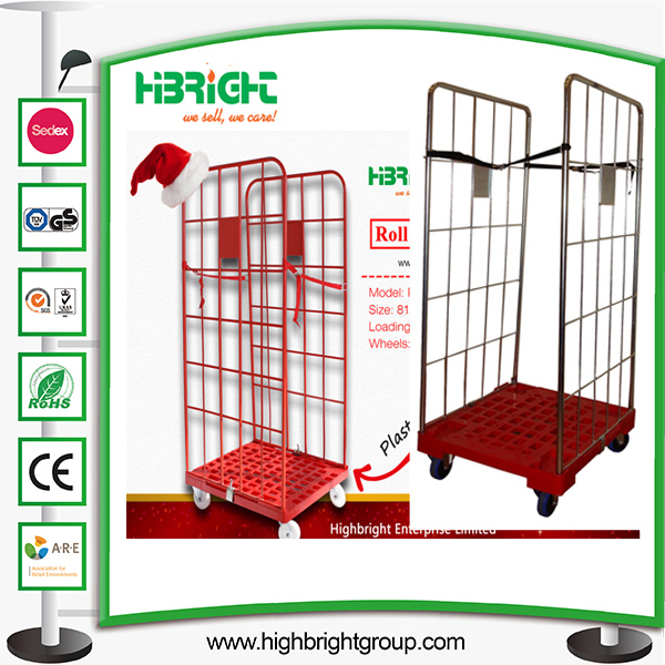 Laundry Wire Mesh Roll Cage Container Trolley Image1
