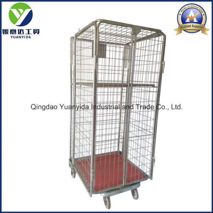 Full Sides Nestable Laundry Cart Roll Container Storage Packing Hand Trolley Image1
