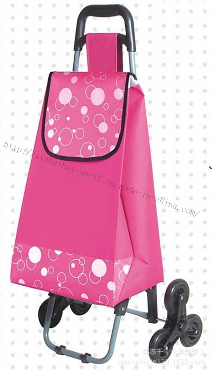6 Wheel Collapsible Easy Storage Water Resistant Hand Shopping Trolley Image1