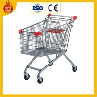 4 Wheels Steel Chrome Galvanized Supermarket Shopping Trolley
