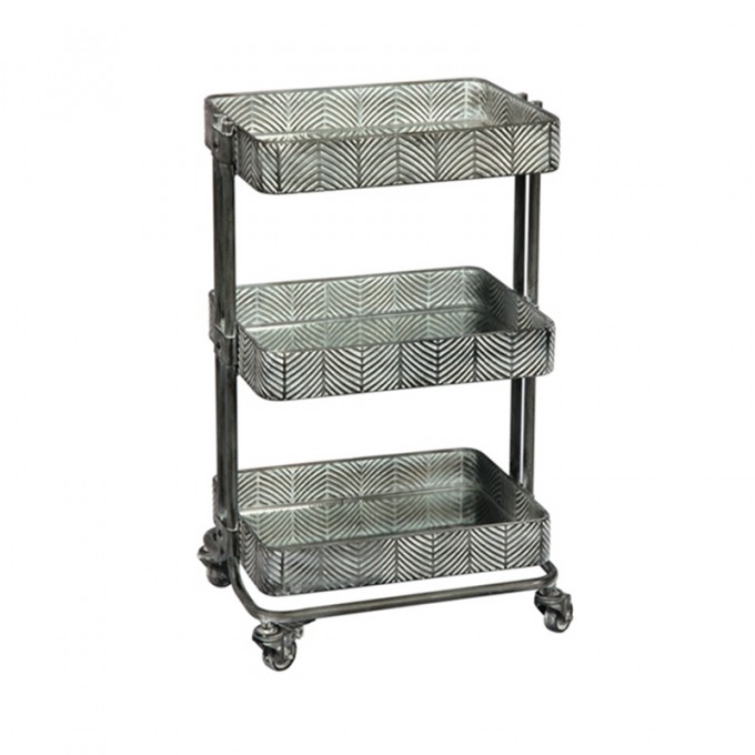 3 Tier Industrial Food Serving Trolley on Wheels Image1