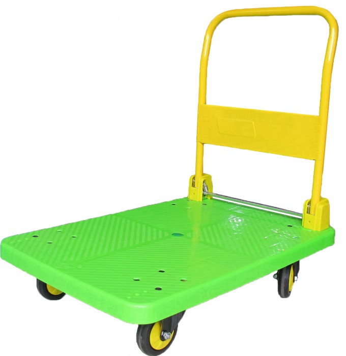 300kg Apple Green Platform Handcart Noiseless Folding Trolley Image1