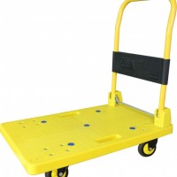 200kgs Yellow Platform Folding Trolley with Noiseless Wheels
