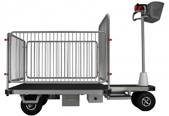Electric Platform Trolley for Warehouse and Airport (DH-PS1-C8 Small Fence Light Duty, Curtis Contro Image1