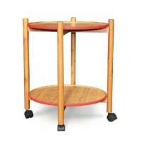 Bamboo Serving Cart Bamboo Kitchen Trolley with Two Layers Eb-51001