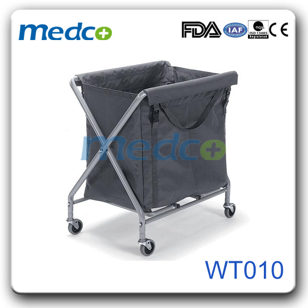 Hospital Foldable Waste Cart Dressing Laundry Trolley Image1