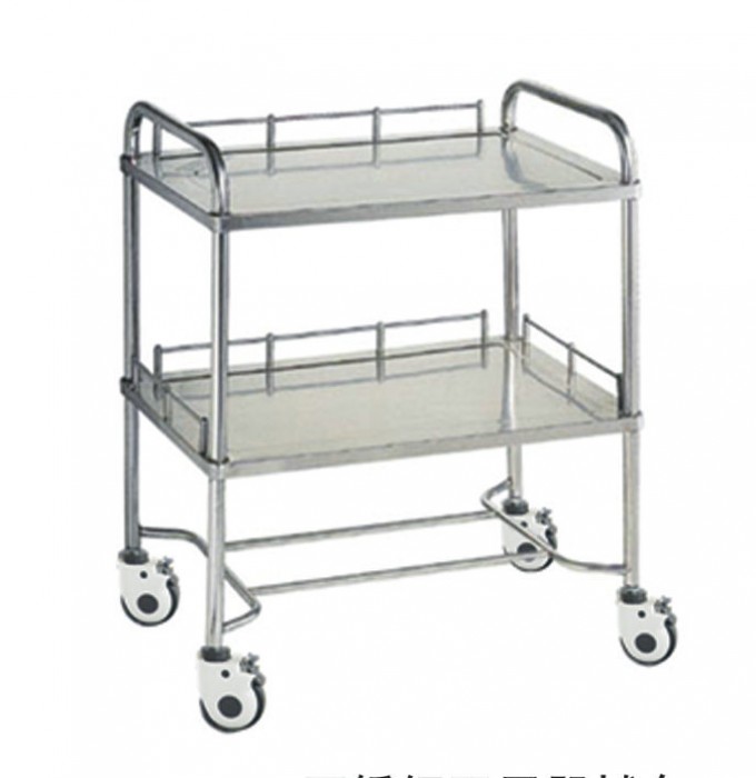 Stainless Steel Double Layer Instrument Trolley C59 Image1