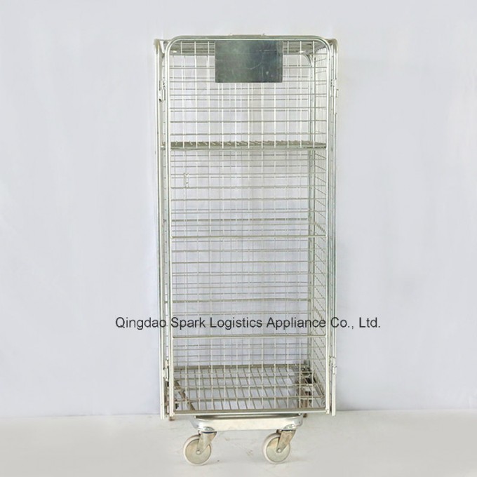 Security Folding Warehouse Roll Cage Trolley Image1
