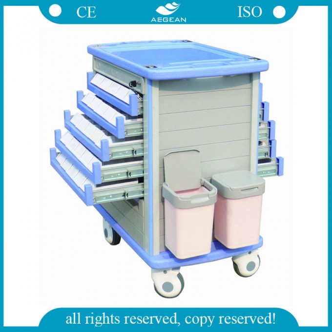 AG-Mt011A1 Approved High Quality ABS Medical Equipment Trolley Image1