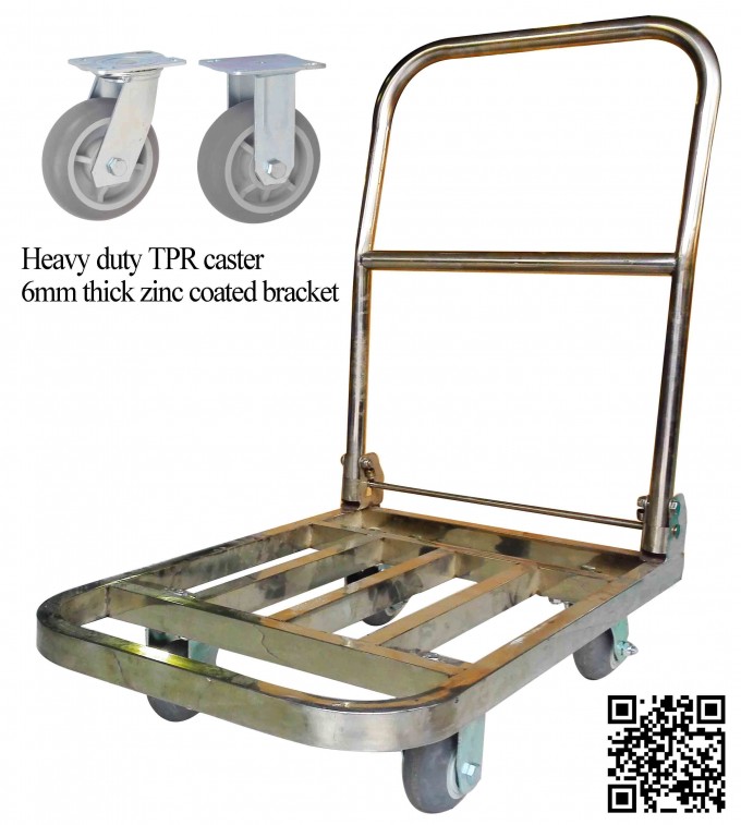 400kg Stainless Steel Foldable Hand Trolley Image1