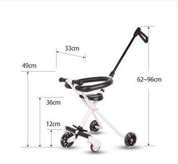 Lightweight Baby Stroller Baby Pushing Baby Trolley with Training Wheels Image1