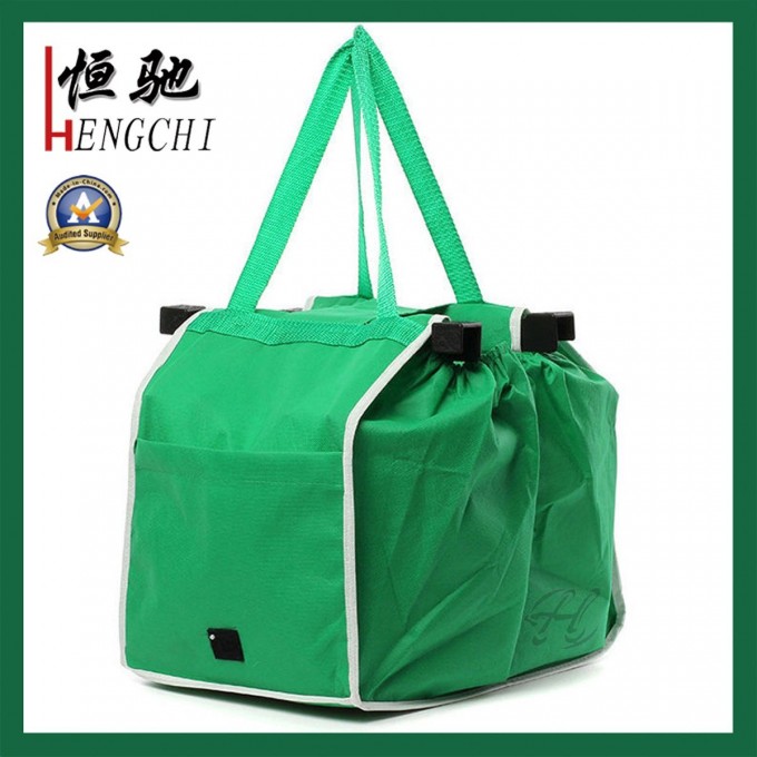 Promotional Easy Carry Foldable Shopping Bag Clip on Trolley Image1