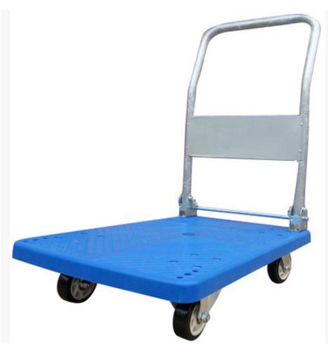 Blue Plastic Folding Truck Shopping Trolley Image1