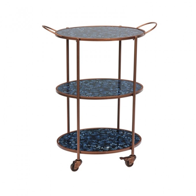 3 Tier Round Rolling Kitchen Cart Island Trolley Image1